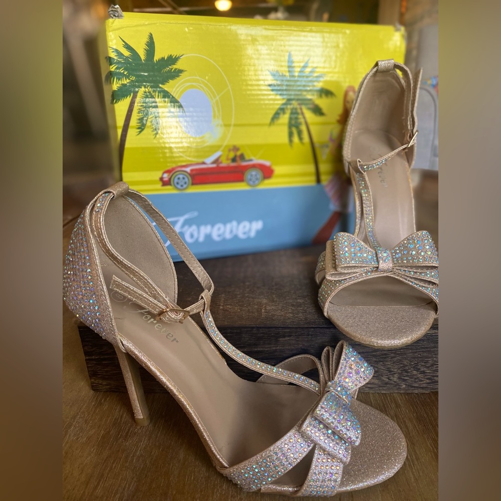 Forever Link Bridal Diamond Bow Heels